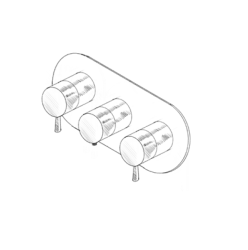 MURO TUA Einbau-Duschthermostat mit 2 Absperrhähnen, Chrom M1.B34T.S.CR