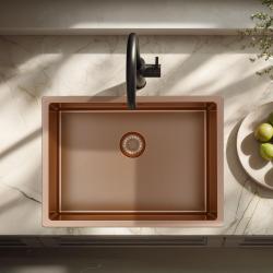 Pure.Sink Exclusivo Spezielle 35 cm lange Kupferspüle 50 x 35 cm, 10 mm Radius PEX5035-62