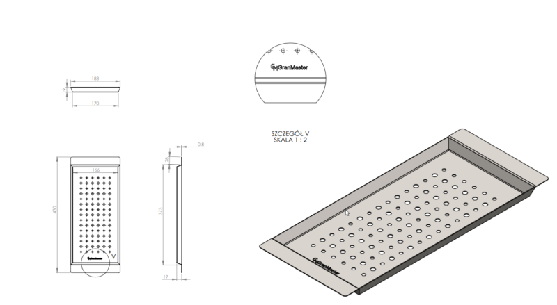 Massimo Zubehör-Einsatzschale Schwarz Matt 183 x 430 x 19 mm