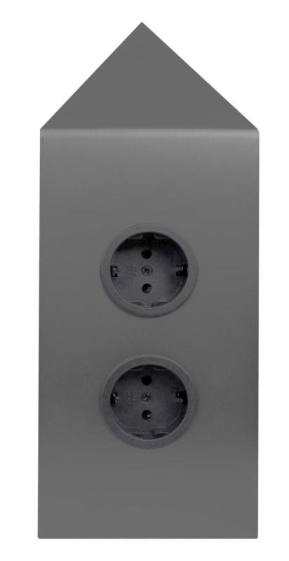 Indux Corner Energie-Säule mit 2 Steckdosen Randaarde Eckig Gun Metal 1208972286