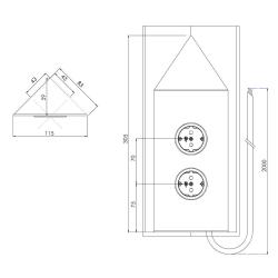 Indux Corner Energie-Säule mit 2 Steckdosen Randaarde Hoek Gold 1208972288