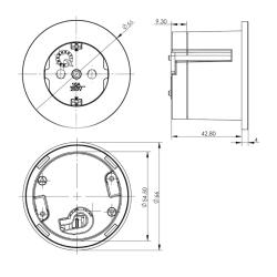 Indux Round Einbau-Steckdose mit 1 Steckdose, Schutzkontakt, Edelstahl 1208972312