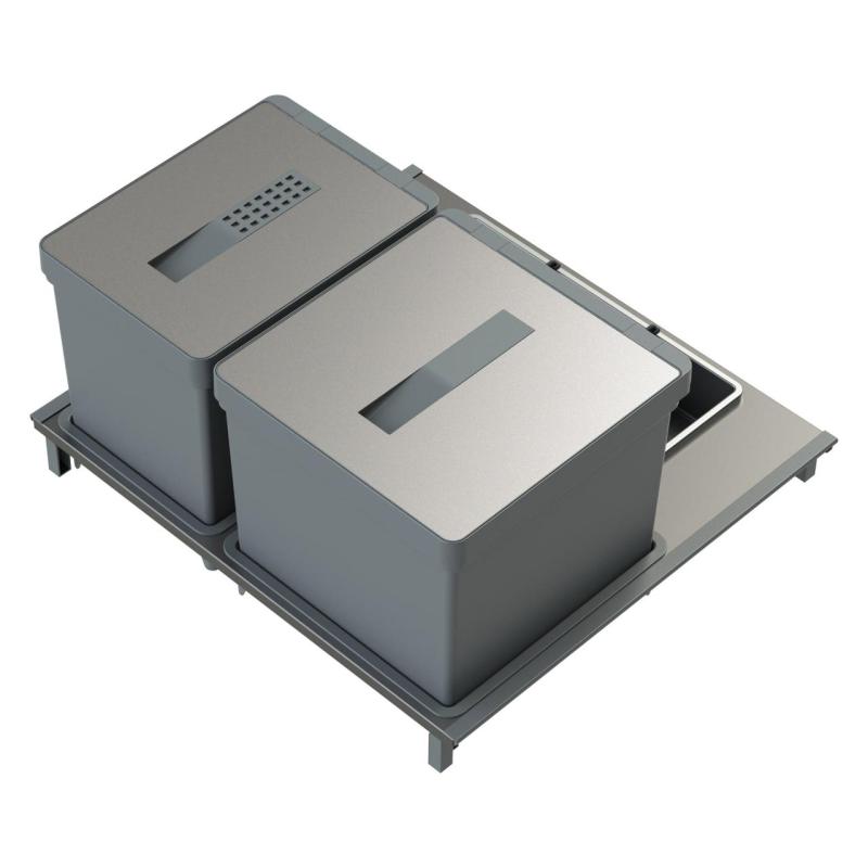 Indux Sort Abfallsystem 2-fach Handbetätigung für Ausziehschubladen 1208972319