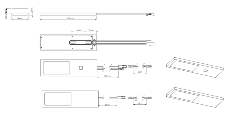 Indux Solin Küche Aufbau Multi Tone LED Set 2 Spots x 3,6 W Kupfer 1208972348