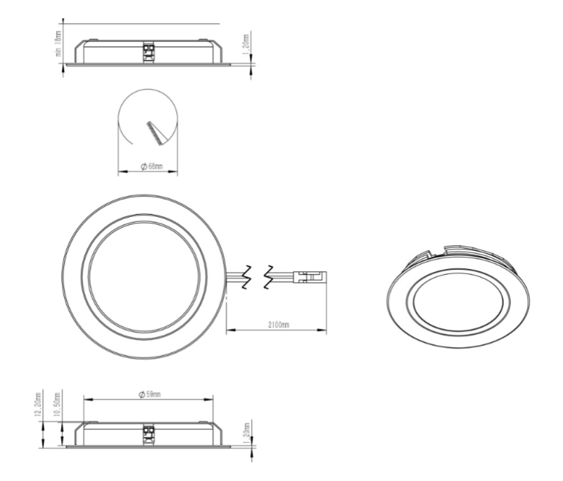 Indux Luma Einbauküche Multi Tone LED Set 2 Spots Weiß 1208972408
