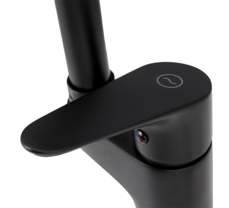 Aquanello Casa Küchenarmatur Schwarz mit Oberhebel BL-1202-CS