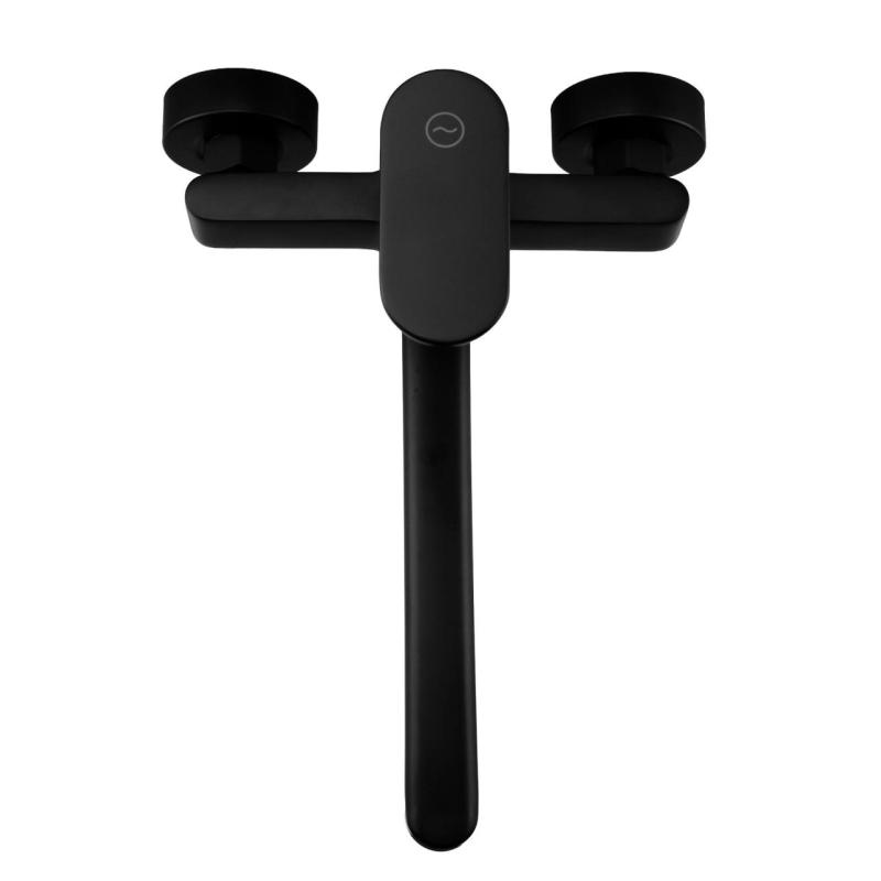 Aquanello Casa Einhebel-Küchenwandarmatur Schwarz mit Auslauf 25 cm BL-1425-CS