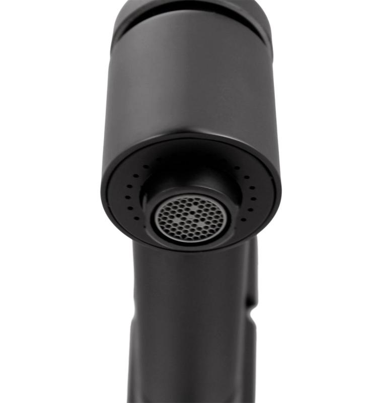 Aquanello Voss Küchenarmatur Schwarz mit ausziehbarem Auslauf und Sprühfunktion BL-7200-VS