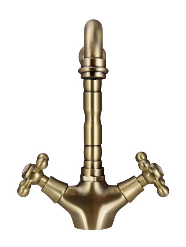 Aquanello Heritage Ascot Klassische Küche Nostalgischer Küchenwasserhahn Bronze mit rechtwinkligem Auslauf BN-4002-HA