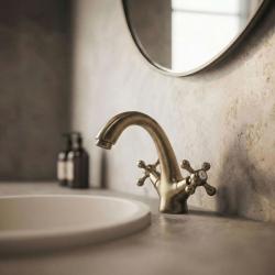 Aquanello Heritage Ascot Klassischer nostalgischer Waschtischmischer Bronze BN-4101-HA