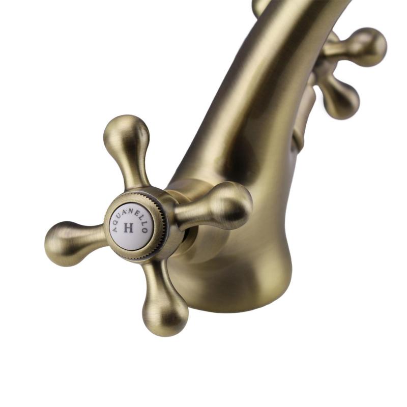 Aquanello Heritage Ascot Klassischer nostalgischer Waschtischmischer Bronze BN-4101-HA