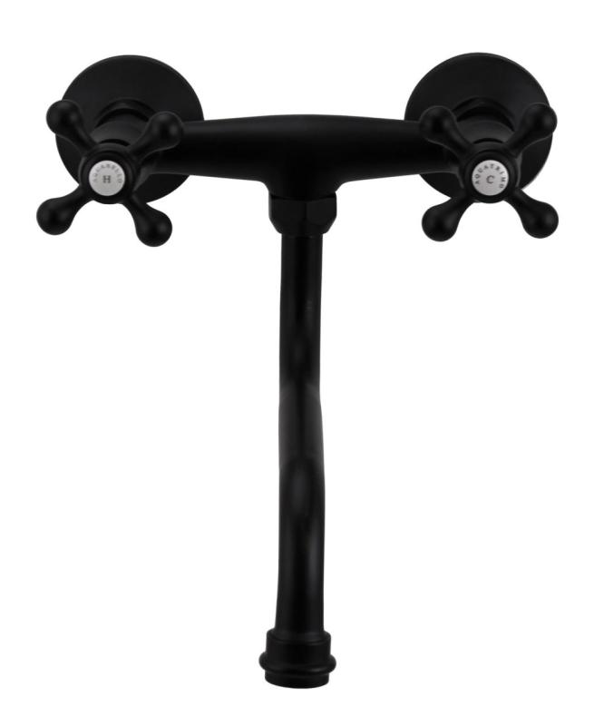 Aquanello Heritage Ascot Klassischer Küchenwandhahn Schwarz BL-4111-HA