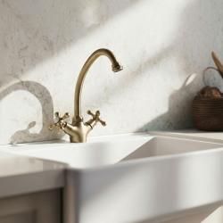 Aquanello Heritage Ascot Klassische Küche Nostalgischer Küchenwasserhahn Bronze BN-4004-HA