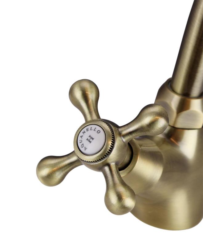 Aquanello Heritage Ascot Klassische Küche Nostalgischer Küchenwasserhahn Bronze BN-4004-HA