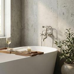 Aquanello Heritage Ascot Klassischer Aufsatz-Badewannenmischer mit Sternknöpfen aus Edelstahl inklusive Handbrause NB-3002-HA