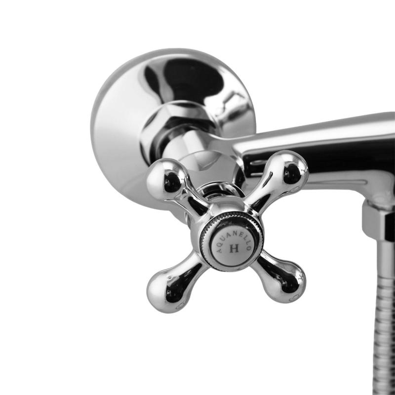 Aquanello Heritage Ascot Klassischer Aufbauset mit Sterknöpfen Chrom inklusive Handbrause CR-2002-HA