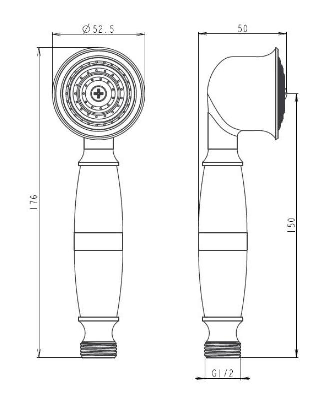 Aquanello Heritage Collection Klassische Handbrause Bronze BN-9001-HC
