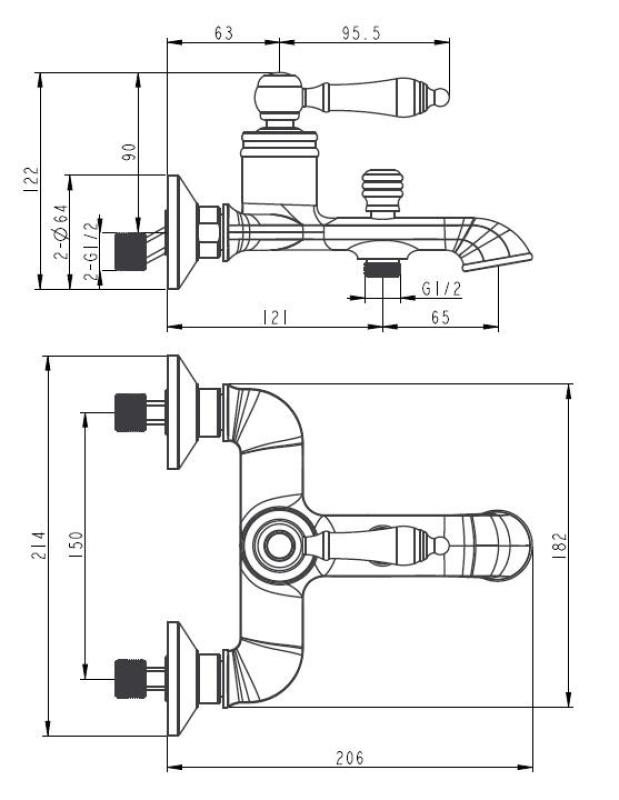 Aquanello Heritage Manor Klassische Badarmatur aus Edelstahl NB-3001-HM