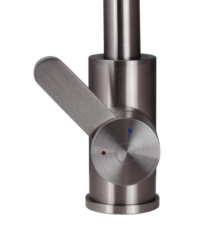 Aquanello Forma Massiver Edelstahl-Einhebel-Küchenmischer mit rundem Auslauf SS-1002-FM