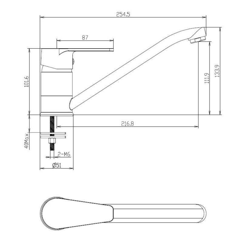 Aquanello Casa Einhebel-Küchenarmatur, Chrom CR-1203-CS