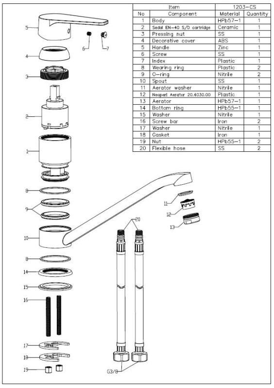 Aquanello Casa Einhebel-Küchenarmatur, schwarz, BL-1203-CS
