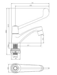 Aquanello Medic Kaltwasserhahn mit langem Hebel, Chrom CR-1101-MD