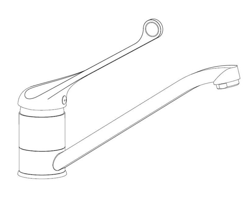 Aquanello Medic Küchenarmatur mit langem Hebel  Chrom CR-1007-MD