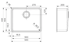 Reginox Ohio 50x40 mittelgroße Edelstahl Küchenspüle Unterbau, flächenbündig und Oberflächen-Einbau B09H3LLU06GDS.9 1502