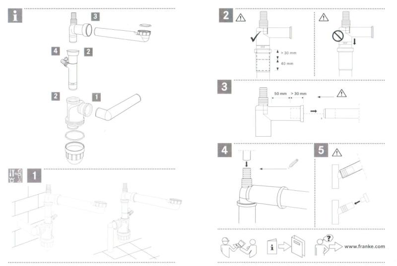 Franke platzsparender Siphon mit Spülmaschinenanschluss Spazio 112.0551.361