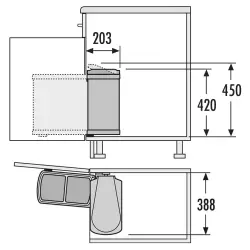 Abfalleimer Hailo duo 3416.10