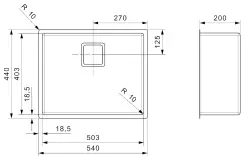 Reginox Texas R10 Außenradius 50 x 40 mittelgroße Edelstahl Küchenspüle R28032